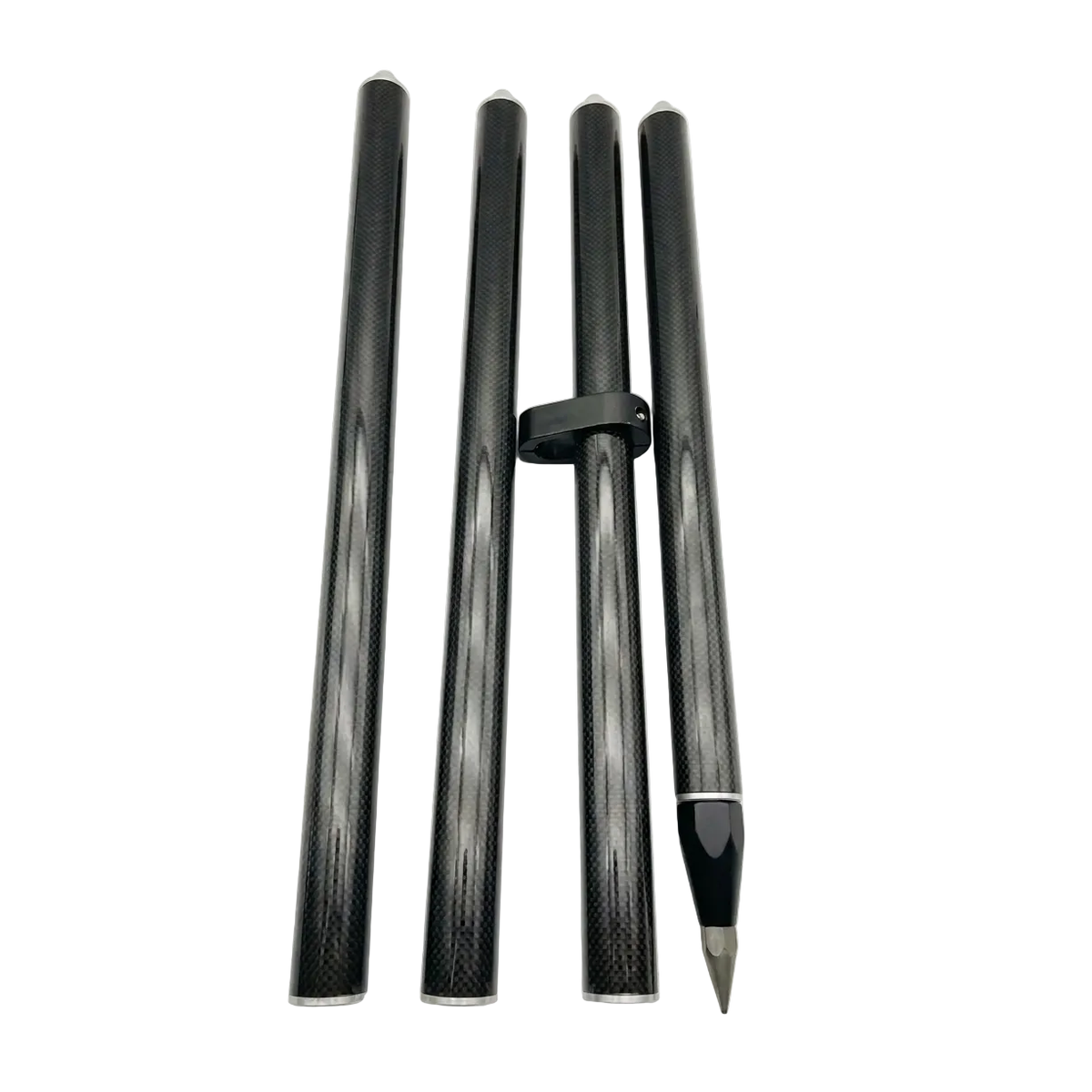 Carbon fibre 2m 4-piece survey pole (PN: CBPP-04) for prism and GNSS surveying applications