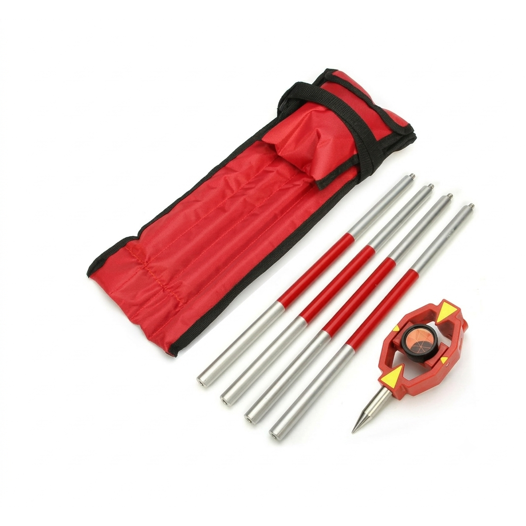 Mini prism set for surveying and construction layout with precision prism and mounting accessories