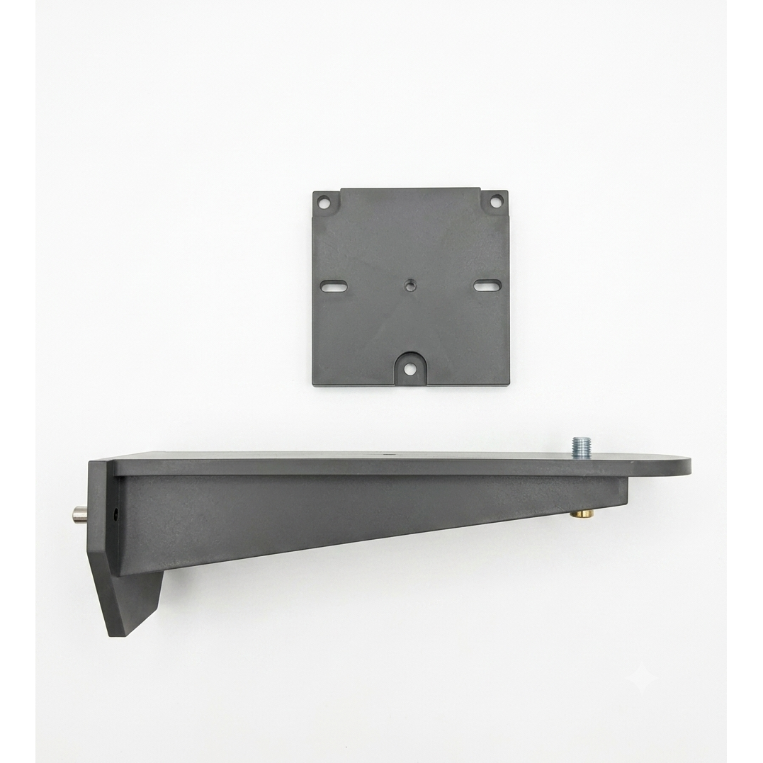 Aluminum wall bracket with backing plate (PN: AWB-GR) for permanent survey control point installation.